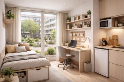 découvrez nos studios étudiants meublés, idéalement situés près des universités, avec accès à une résidence étudiante moderne et toutes les commodités pour un confort optimal.